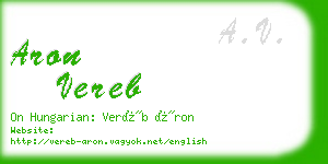 aron vereb business card